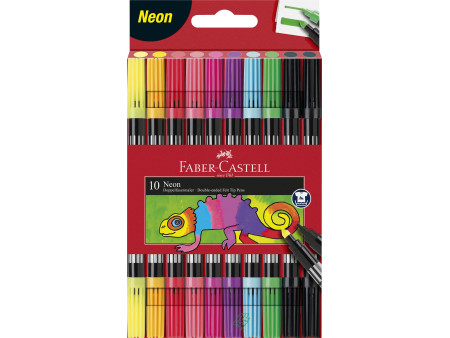 FABER-CASTELL Feutre double pointe Neon, étui de 10
