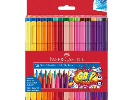 FABER-CASTELL Stylo feutre GRIP COLOUR MARKER, étui de 30