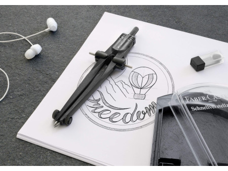 FABER-CASTELL Compas à réglage rapide STREAM, noir