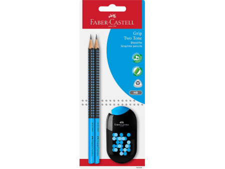 FABER-CASTELL Kit d'écriture GRIP TWO TONE, carte blister