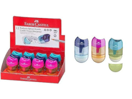 FABER-CASTELL Combi mini gomme - taille-crayon, présentoir