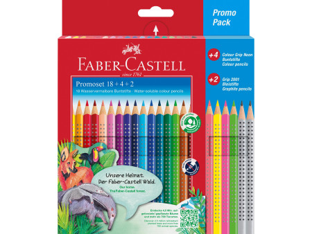 FABER-CASTELL Crayon couleur triangle ColourGRIP, étui promo