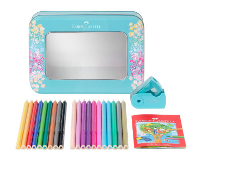 FABER-CASTELL Crayon couleur triangle GRIP SPARKLE, étui