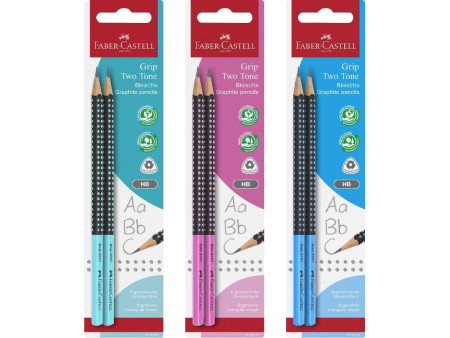 FABER-CASTELL Crayon de papier GRIP 2001 TWO TONE, blister