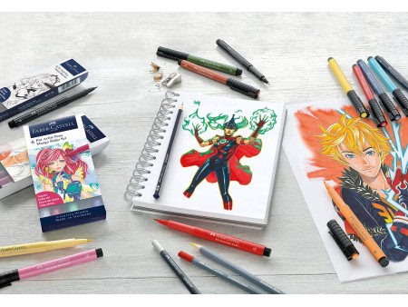 FABER-CASTELL Feutre PITT artist pen, kit Comic
