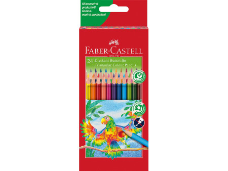 FABER-CASTELL Crayons de couleur triangulaires, étui de 24