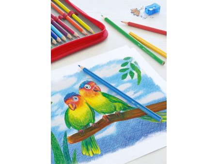 FABER-CASTELL Crayons de couleur triangulaires, étui de 24