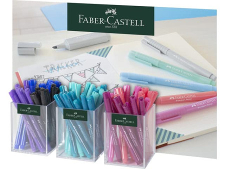 FABER-CASTELL Feutres BROADPEN Pastel, set de 3 pots