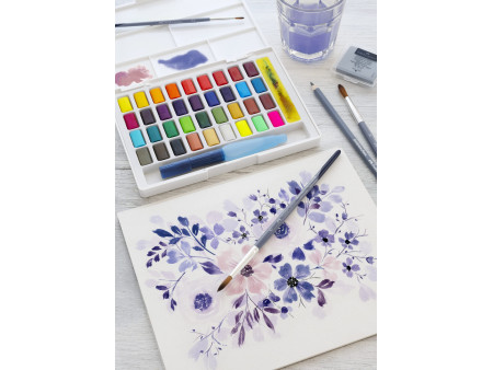 FABER-CASTELL Peinture aquarelle en godets, étui de 36