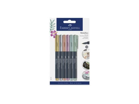 FABER-CASTELL Marqueur Metallics, sur carte blister de 6