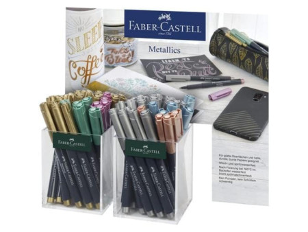 FABER-CASTELL Marqueur Metallic, set de 2 pots