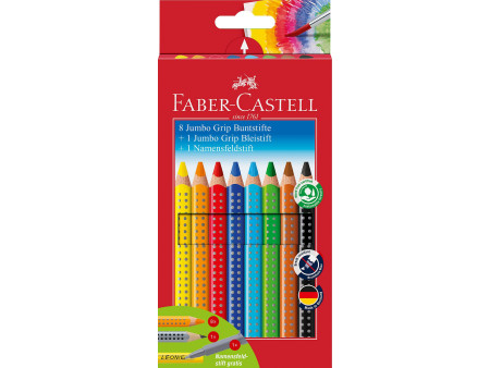 FABER-CASTELL Crayons de couleur Jumbo GRIP, étui promo