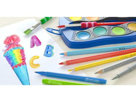 FABER-CASTELL Crayons de couleur Jumbo GRIP, étui promo