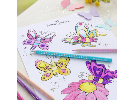 FABER-CASTELL Crayons de couleur triangulaires SPARKLE