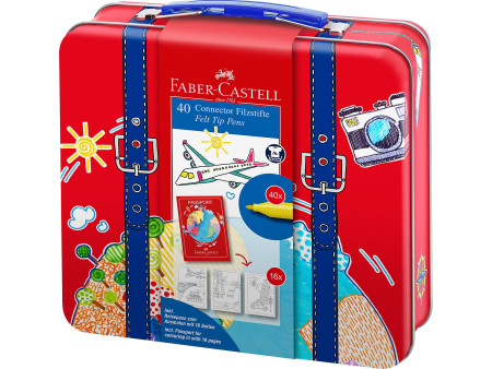 FABER-CASTELL Feutre CONNECTOR PEN, mallette de voyage de 40