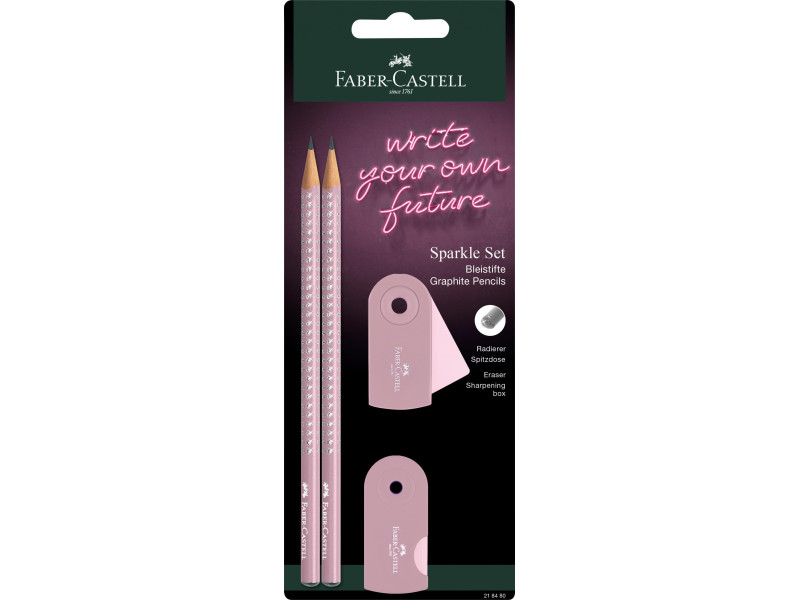 FABER-CASTELL Kit d'écriture GRIP SPARKLE, rose