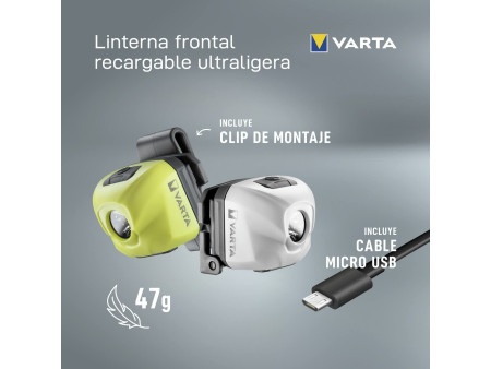 VARTA Lampe frontale Outdoor Sports Ultralight H30R, jaune
