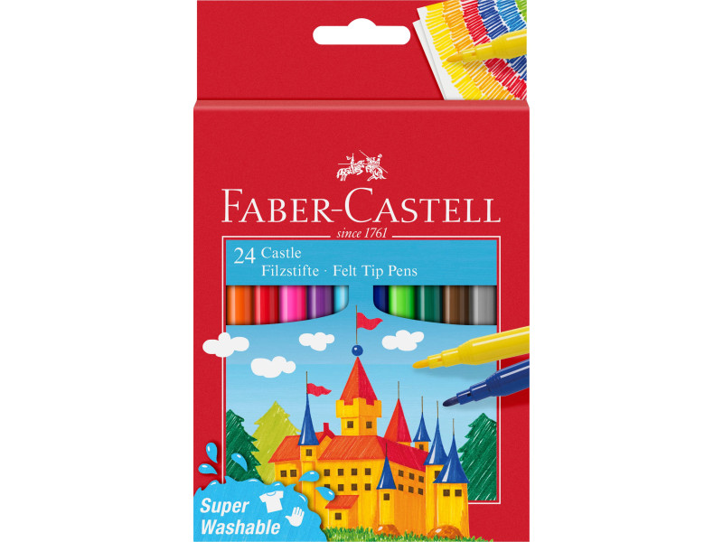 FABER-CASTELL Feutre CASTLE, étui carton de 24 pièces