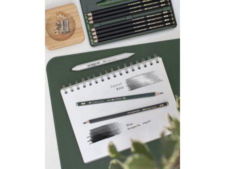 FABER-CASTELL Kit PITT GRAPHITE Matt, étui de 11 pièces