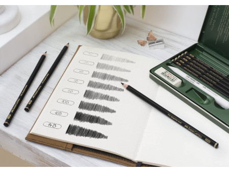 FABER-CASTELL Kit PITT GRAPHITE Matt, étui de 11 pièces