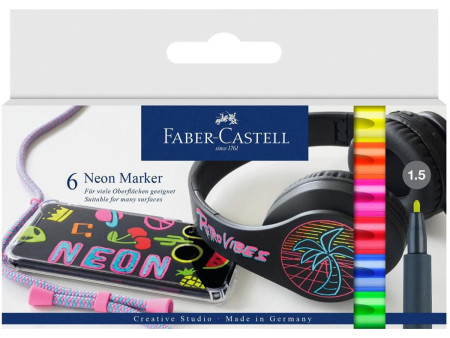 FABER-CASTELL Marqueur fluo Neon, étui carton de 6