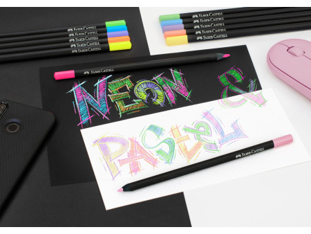 FABER-CASTELL Crayon de couleur Black Edition, étui de 12