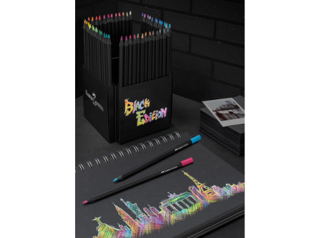 FABER-CASTELL Crayon de couleur Black Edition, étui de 50