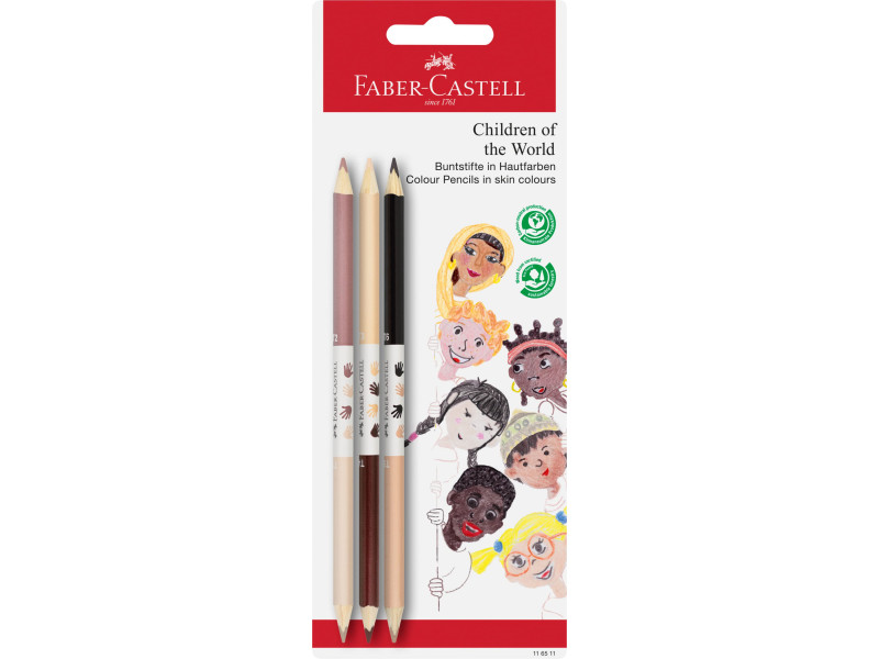 FABER-CASTELL Crayon de couleur Children of the World, par 3