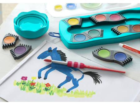 FABER-CASTELL Palette de peinture CONNECTOR, 12 couleurs