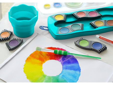 FABER-CASTELL Palette de peinture CONNECTOR, 12 couleurs