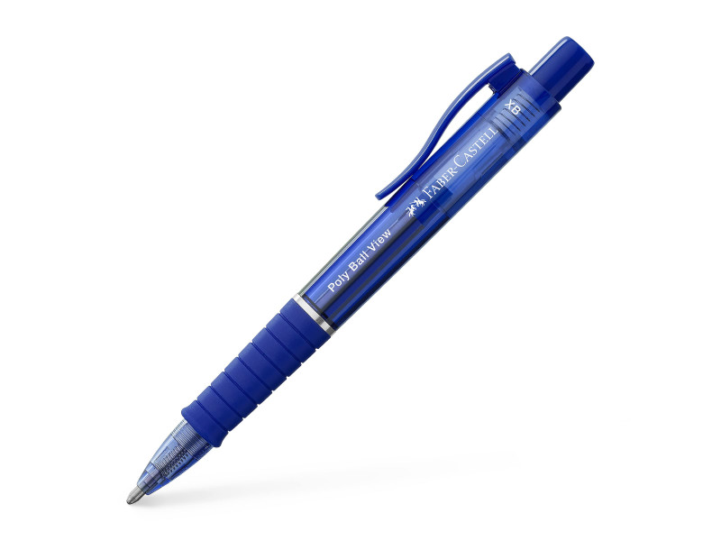 FABER-CASTELL Stylo à bille rétractable POLY BALL VIEW, bleu