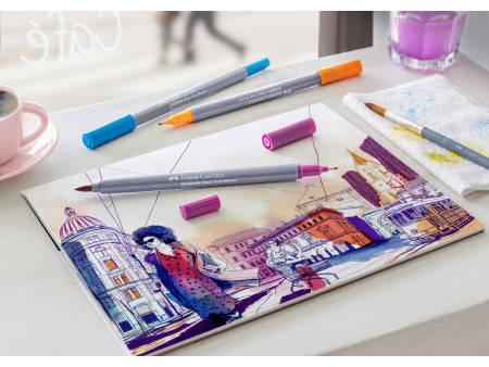 FABER-CASTELL Marqueur aquarelle GOLDFABER, étui Toscane
