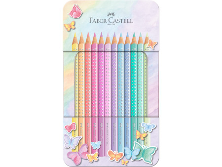 FABER-CASTELL Crayon de couleur SPARKLE PASTEL, étui de 12