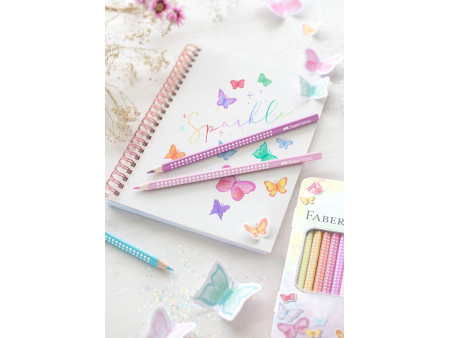 FABER-CASTELL Crayon de couleur SPARKLE PASTEL, étui de 12