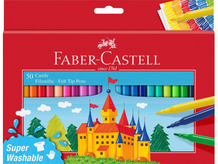FABER-CASTELL Feutre CASTLE, étui carton de 50 pièces