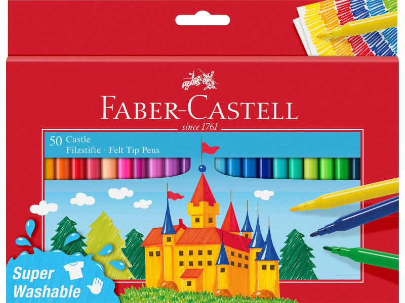 FABER-CASTELL Feutre CASTLE, étui carton de 50 pièces
