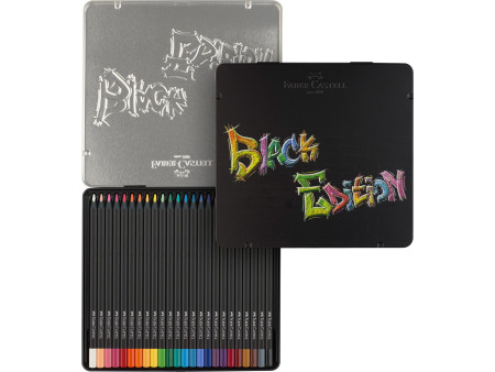FABER-CASTELL Crayon de couleur Black Edition, étui de 24