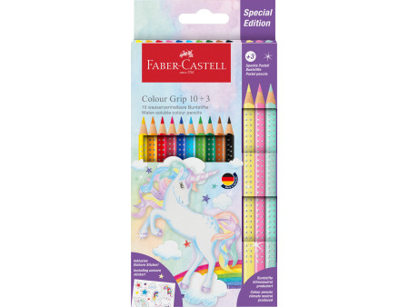 FABER-CASTELL Crayon de couleur triangulaire Colour, 10+3