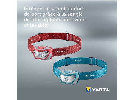 VARTA Lampe frontale LED 'Outdoor Sports H20 Pro',rouge/gris