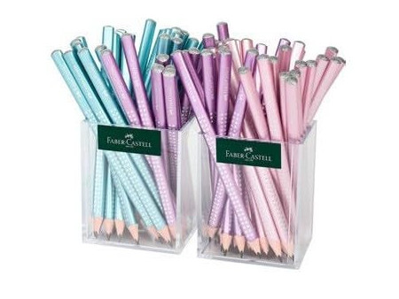FABER-CASTELL Crayon graphite Jumbo GRIP SPARKLE, pot de 2