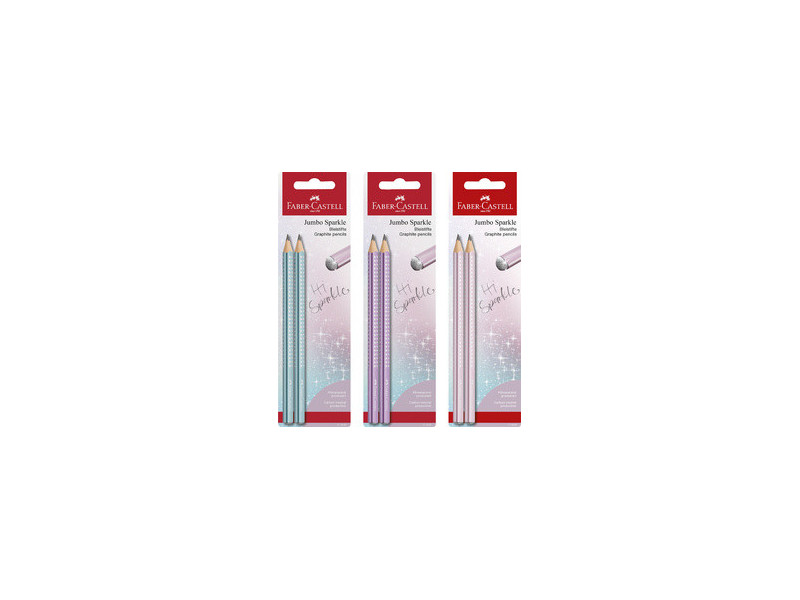 FABER-CASTELL Set de crayons graphite Jumbo GRIP SPARKLE