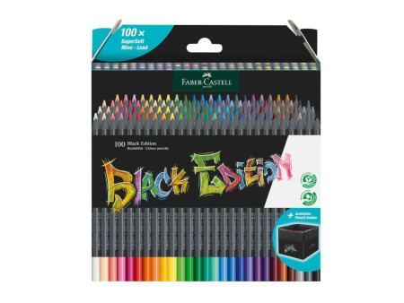 FABER-CASTELL Crayon de couleur Black Edition, étui de 100