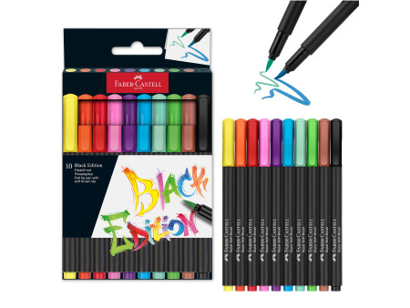 FABER-CASTELL Feutre Black Edition, étui de 10
