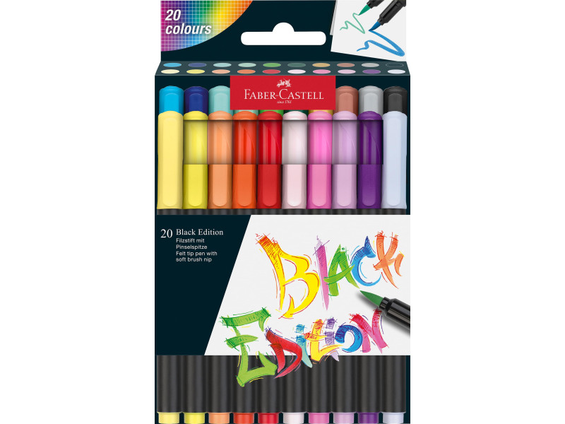 FABER-CASTELL Feutre Black Edition, étui de 20