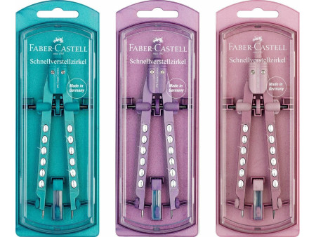 FABER-CASTELL Compas à réglage rapide FACTORY SPARKLE