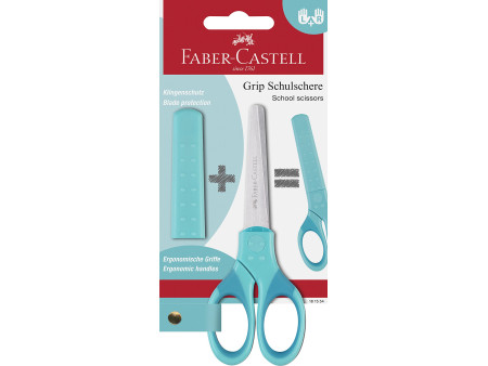 FABER-CASTELL Ciseaux scolaires GRIP, en blister, turquoise