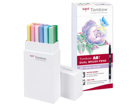 TOMBOW Feutre double pointe 'ABT DUAL BRUSH PEN',tons pastel
