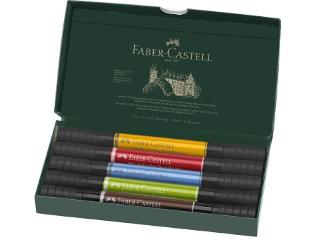 FABER-CASTELL Feutre PITT artist pen Dual Marker, étui de 5