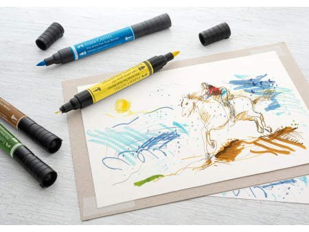 FABER-CASTELL Feutre PITT artist pen Dual Marker, étui de 5