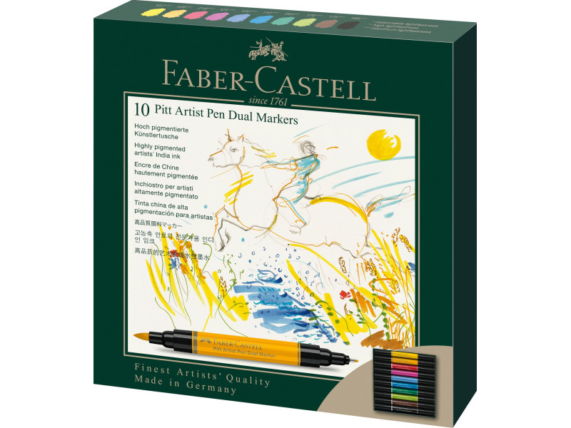 FABER-CASTELL Feutre PITT artist pen Dual Marker, étui de 10